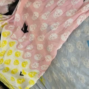 Alexander McQueen Skull Printed Biker Scarf